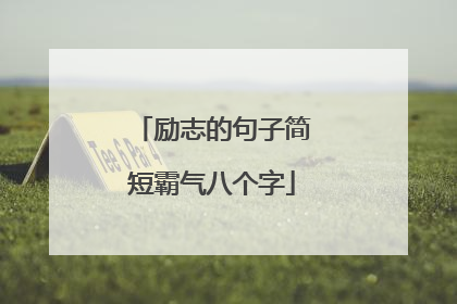 励志的句子简短霸气八个字