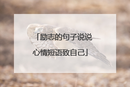 励志的句子说说心情短语致自己