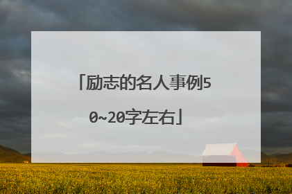 励志的名人事例50~20字左右