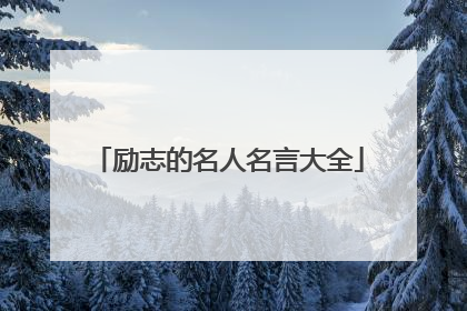 励志的名人名言大全