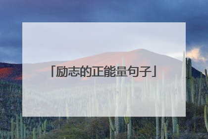 励志的正能量句子