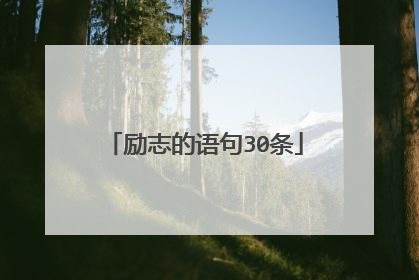 励志的语句30条