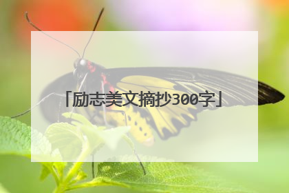 励志美文摘抄300字