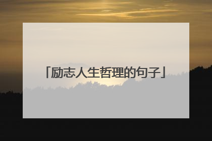 励志人生哲理的句子