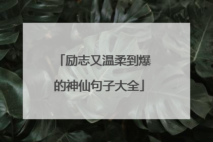 励志又温柔到爆的神仙句子大全
