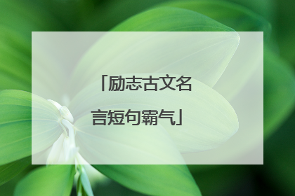 励志古文名言短句霸气
