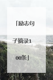 励志句子摘录100条