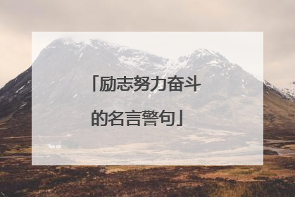 励志努力奋斗的名言警句
