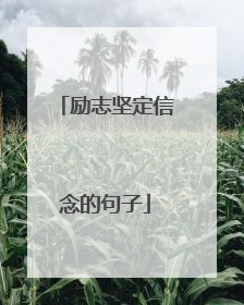励志坚定信念的句子