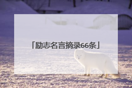 励志名言摘录66条