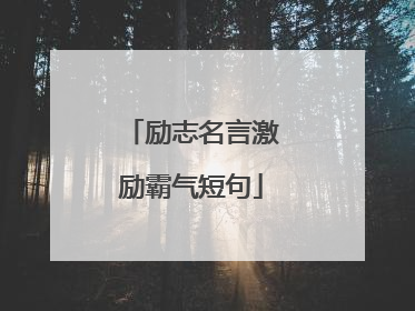励志名言激励霸气短句