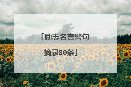 励志名言警句摘录80条