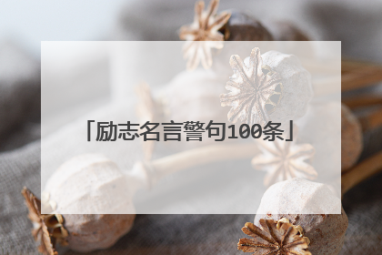 励志名言警句100条