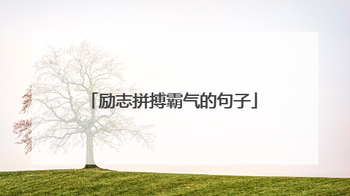 励志拼搏霸气的句子