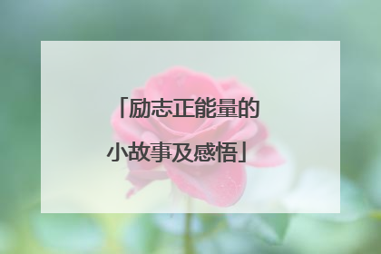 励志正能量的小故事及感悟