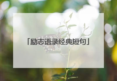 励志语录经典短句