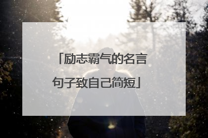励志霸气的名言句子致自己简短