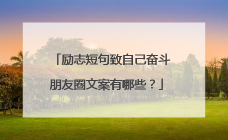 励志短句致自己奋斗朋友圈文案有哪些？