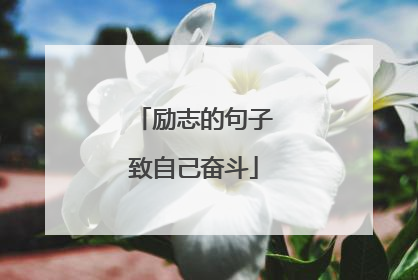 励志的句子致自己奋斗