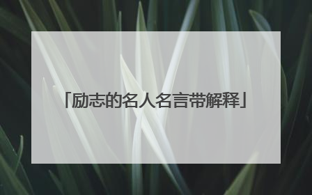 励志的名人名言带解释