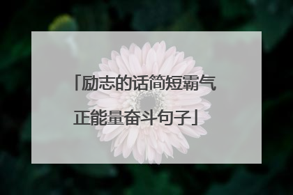 励志的话简短霸气正能量奋斗句子