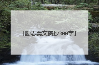 励志美文摘抄300字