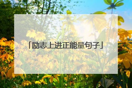 励志上进正能量句子