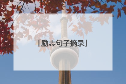 励志句子摘录