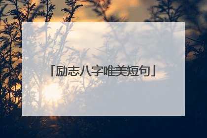 励志八字唯美短句