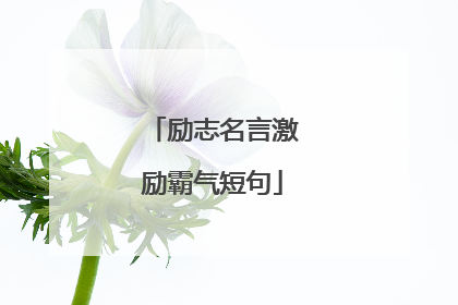 励志名言激励霸气短句