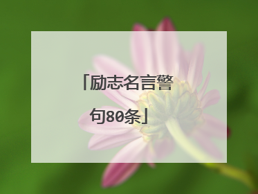 励志名言警句80条