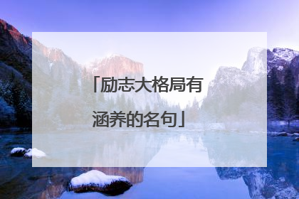 励志大格局有涵养的名句