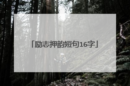 励志押韵短句16字
