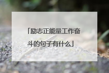 励志正能量工作奋斗的句子有什么