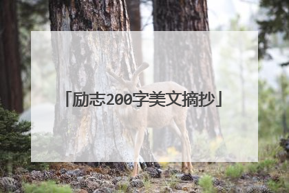 励志200字美文摘抄