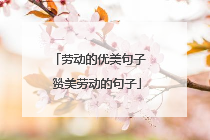 劳动的优美句子 赞美劳动的句子