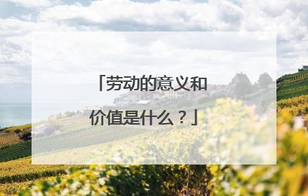 劳动的意义和价值是什么?
