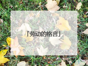 劳动的格言
