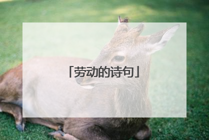 劳动的诗句