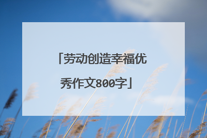 劳动创造幸福优秀作文800字