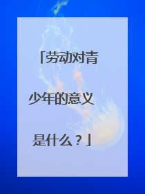 劳动对青少年的意义是什么?