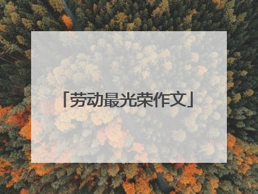劳动最光荣作文