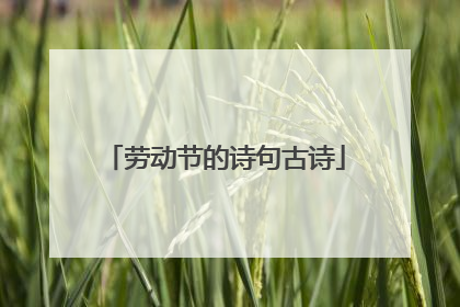 劳动节的诗句古诗