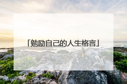 勉励自己的人生格言