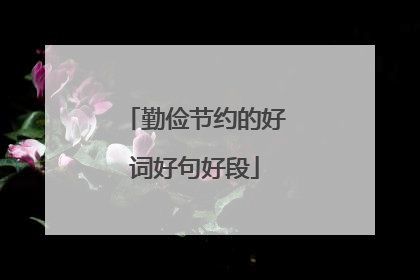 勤俭节约的好词好句好段