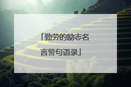 勤劳的励志名言警句语录