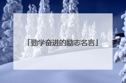 勤学奋进的励志名言