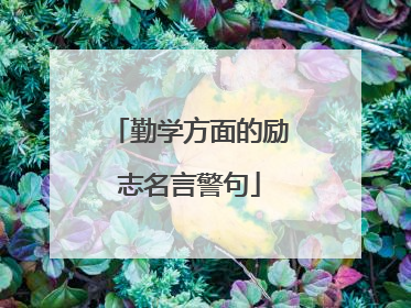 勤学方面的励志名言警句