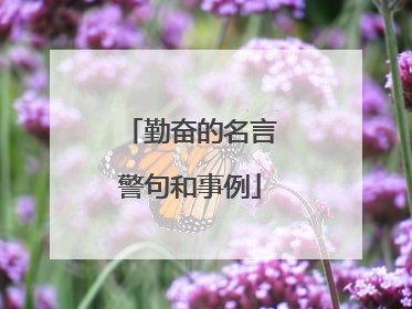 勤奋的名言警句和事例