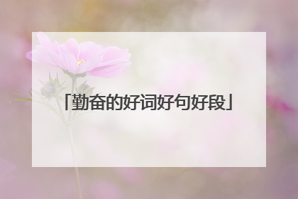 勤奋的好词好句好段